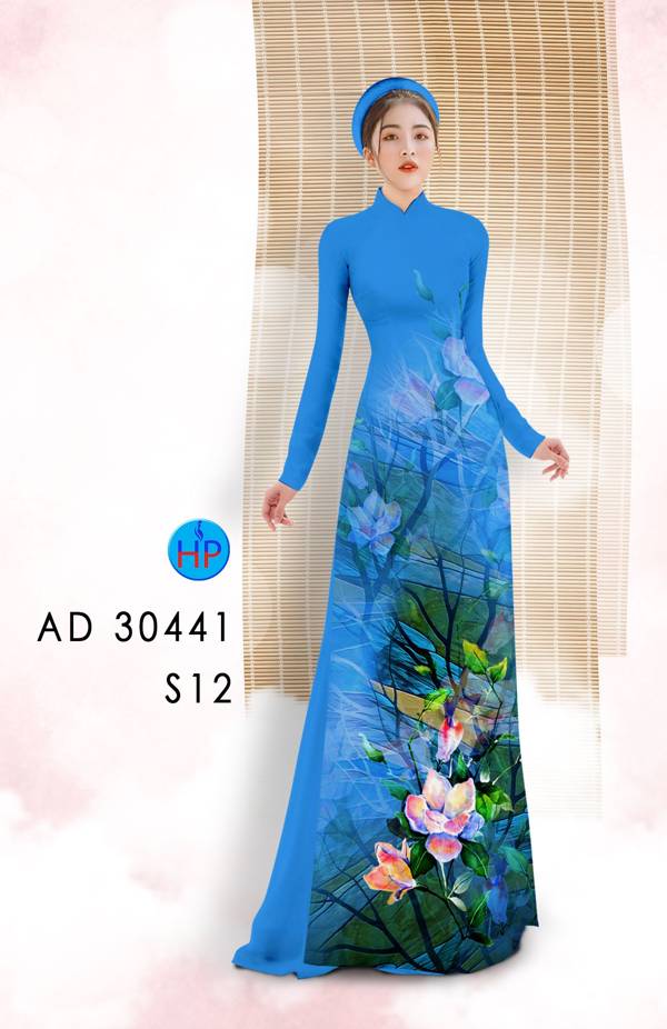 Vải Áo Dài Hoa In 3D AD 30441 9